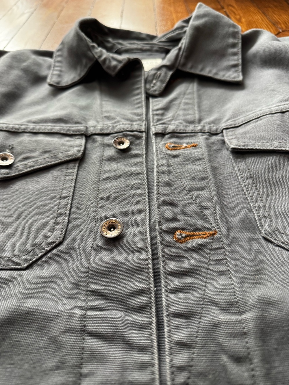 Wies Made Artcher Grey Cotton Canvas Work Jacket - Picture 5 of 6